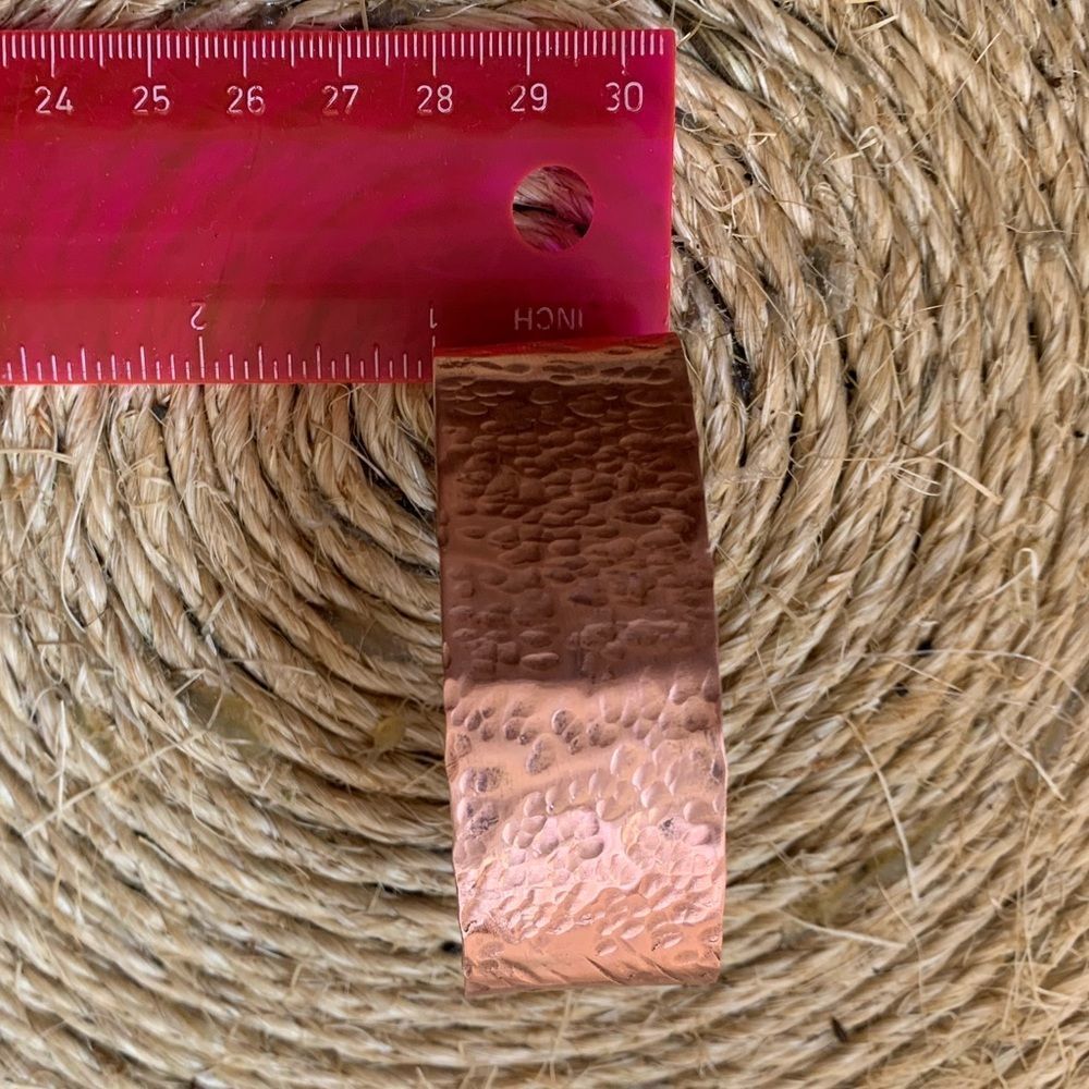 Copper Adjustable Bangle With Hammered Texture - image 5